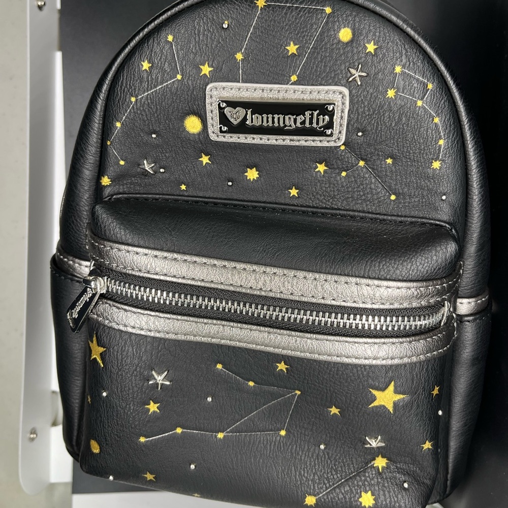 Loungefly Black and Yellow Mini Bag with Celestial Design * RARE *
